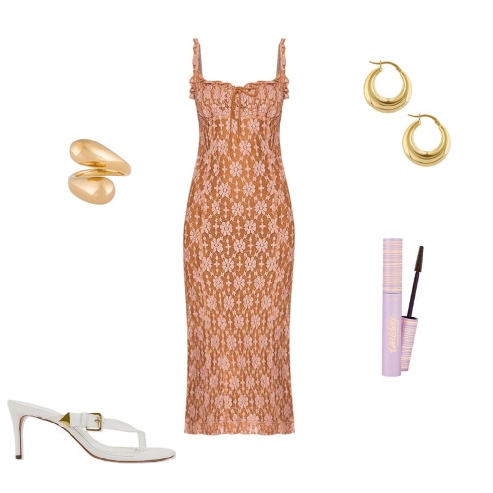 Free People Brown and Pink Floral Midi Dress - Picture 16 of 17